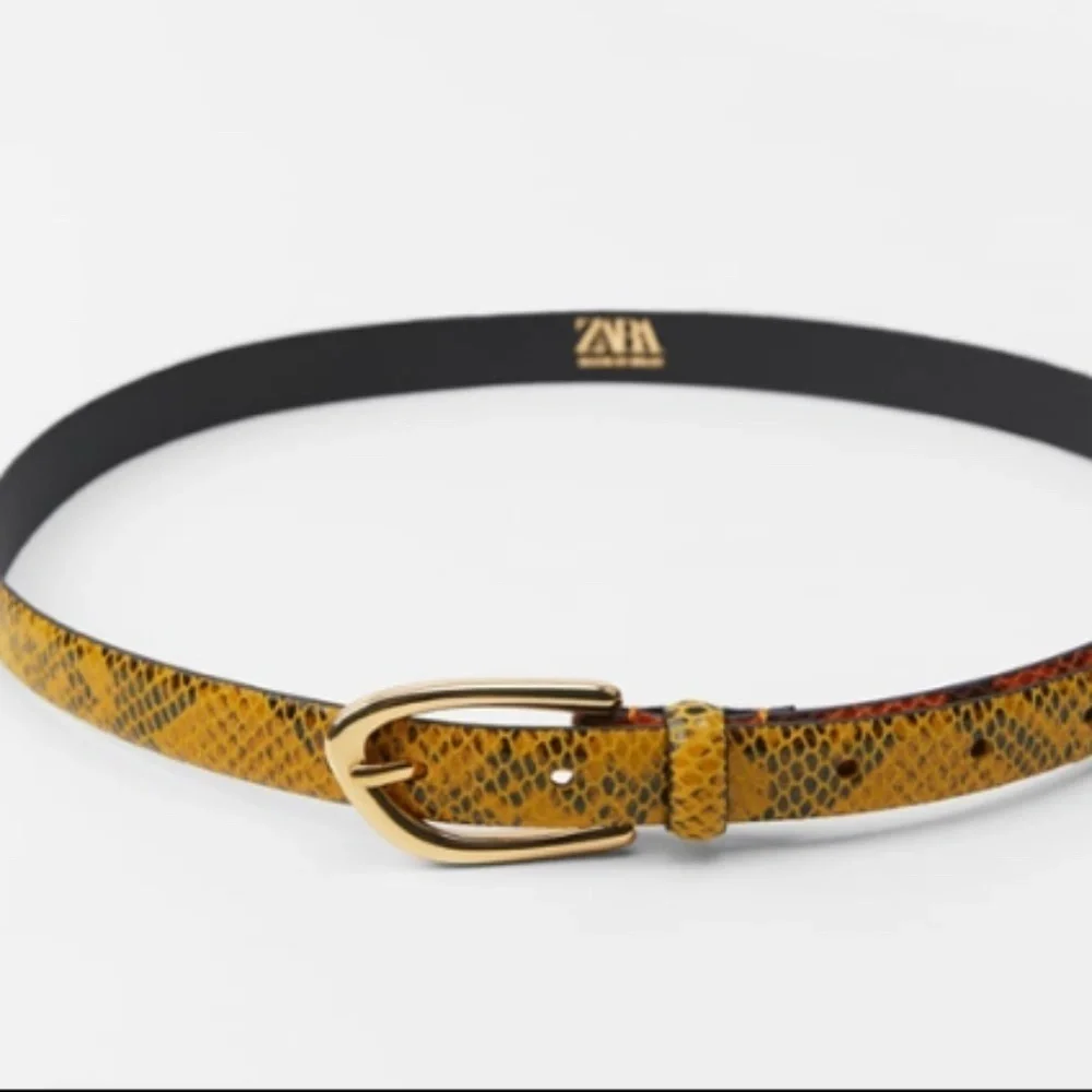 💛 FAUX SNAKESKIN LEATHER BELT